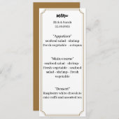 Elegant bruin bruiloft diner menu (Voorkant / Achterkant)