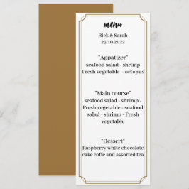 Elegant bruin bruiloft diner menu