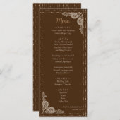Elegant Bruin  Bruiloft Menu (Voorkant / Achterkant)