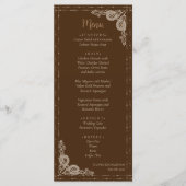 Elegant Bruin  Bruiloft Menu (Voorkant)