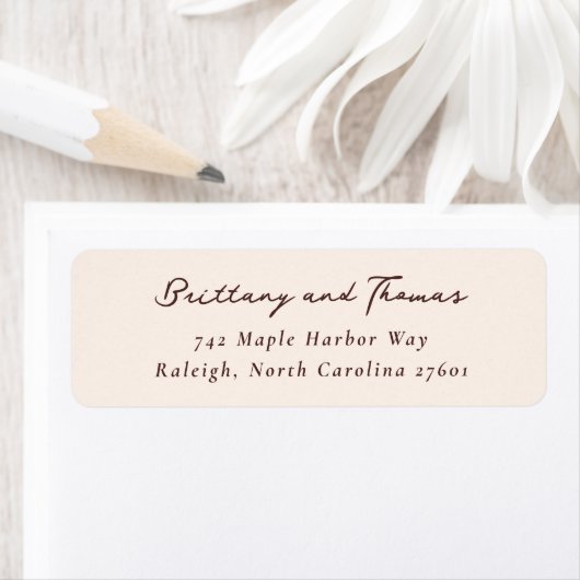 Elegant Bruin Calligrafie Etiket (Insitu)