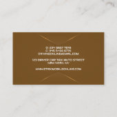 Elegant bruin Chauffeur Driver Visitekaartje (Achterkant)