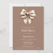 Elegant Bruin Coquette Bow Vrijgezellenfeest Kaart (Voorkant)