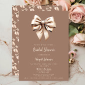Elegant Bruin Coquette Bow Vrijgezellenfeest Kaart