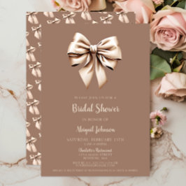 Elegant Bruin Coquette Bow Vrijgezellenfeest Kaart