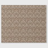 Elegant bruin Damask-omslagpapier Cadeaupapier (Vlak)