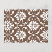 Elegant Bruin Damast Tafel Nummer Briefkaart (Achterkant)