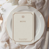 Elegant Bruin & Ecru Classic Bruiloft Menu