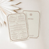 Elegant Bruin & Ecru Classic Bruiloft Menu