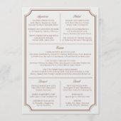 Elegant Bruin & Ecru Classic Bruiloft Menu (Voorkant)