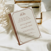 Elegant Bruin & Ecru Crest Monogram Bruiloft