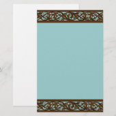 Elegant bruin en Blauwgroen Briefpapier (Voorkant / Achterkant)