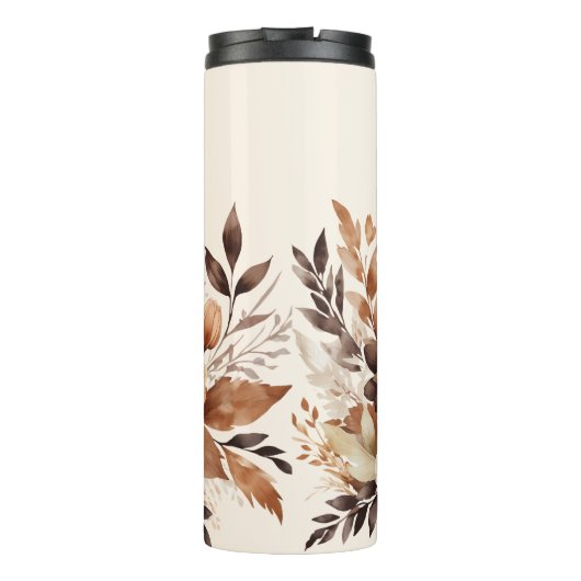 Elegant Bruin en Blush Gepersonaliseerd Thermosbeker (Achterkant)