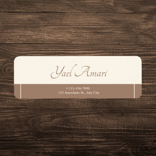 Elegant bruin en crème etiket