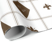 Elegant Bruin en Wit Diamantpatroon Cadeaupapier (Rol Hoek)