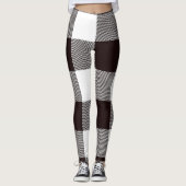 Elegant bruin en wit plaid leggings (Voorkant)