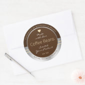 Elegant bruin- en zilververpakkingen ronde sticker (Envelop)