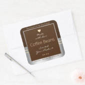 Elegant bruin- en zilververpakkingen vierkante sticker (Envelop)