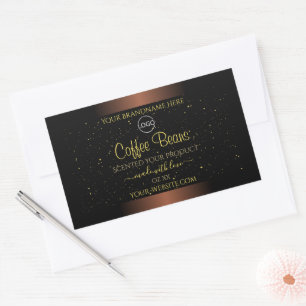 Elegant bruin etiket Gold Soft Glitter Logo
