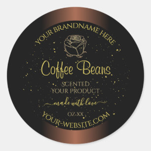 Elegant bruin etiket Gold Soft Glitter Roos