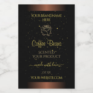 Elegant bruin etiket Gold Soft Glitter Roos