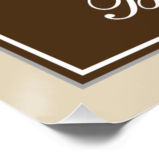 Elegant, bruin, Faux Gold 65th Birthday + naam Perfect Poster (Hoek)