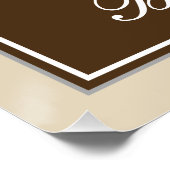 Elegant, bruin, Faux Gold 66th Birthday + naam Poster (Hoek)