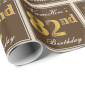 Elegant, bruin, Faux Gold 82e verjaardag + naam Cadeaupapier (Rol Hoek)