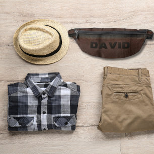 Elegant  bruin faux leder gepersonaliseerd heuptasje