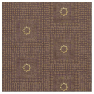 Elegant Bruin Geometrische Tegel Patroon Stof