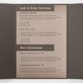 Elegant Bruin Glittery Dubbele Drips Schoonheidssa Drieluik Programma (Binnenkant midden)