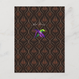 Elegant bruin goud Art Deco geometrisch patroon Briefkaart