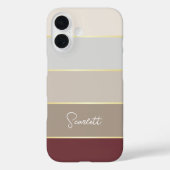 Elegant bruin goud Gepersonaliseerde Kleurstrepen Case-Mate iPhone Case (Achterkant)