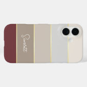 Elegant bruin goud Gepersonaliseerde Kleurstrepen Case-Mate iPhone Case (Achterkant (horizontaal))