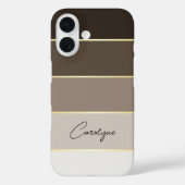 Elegant bruin goud Gepersonaliseerde Kleurstrepen Case-Mate iPhone Case (Achterkant)