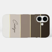 Elegant bruin goud Gepersonaliseerde Kleurstrepen Case-Mate iPhone Case (Achterkant (horizontaal))