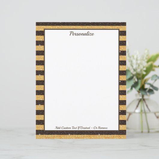 Elegant Bruin Goud Glitter Sparkle Gepersonaliseer (Staand voorkant)