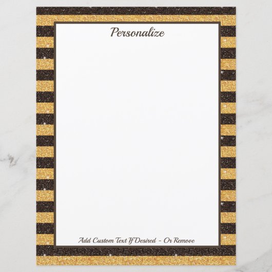 Elegant Bruin Goud Glitter Sparkle Gepersonaliseer (Voorkant)