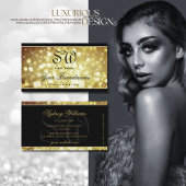 Elegant Bruin Goud Glitter Sterren Monogram Zwart Visitekaartje