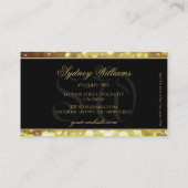 Elegant Bruin Goud Glitter Sterren Monogram Zwart Visitekaartje (Achterkant)