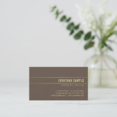 Elegant bruin goud minimalistisch design met luxe visitekaartje (Staand voorkant)