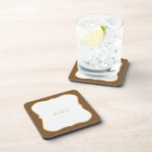 Elegant Bruin Goud Wit Bier Onderzetter (Rechterzijde)