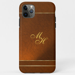 Elegant bruin Hoesje met uw Initialen