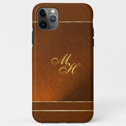 Elegant bruin Hoesje met uw Initialen (Achterkant)