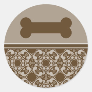 Elegant Bruin Hondenbot Stickers