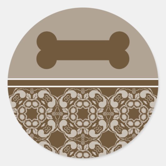 Elegant Bruin Hondenbot Stickers (Voorkant)