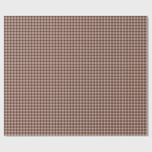 Elegant bruin houndstooth klassiek preppy patroon cadeaupapier