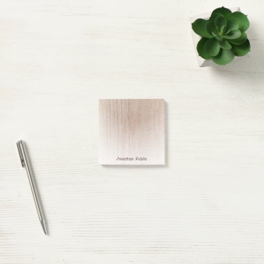 Elegant bruin hout ziet er creatief vervormde teks post-it® notes (Kantoor)