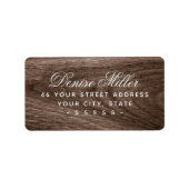 Elegant bruin houtnerf retouradreslabel etiket (Voorkant)