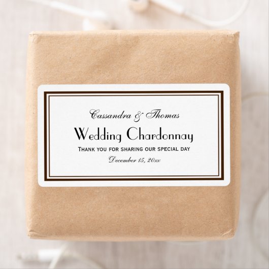 Elegant Bruin Ingelijste H Wijnfles Etiket (Insitu)